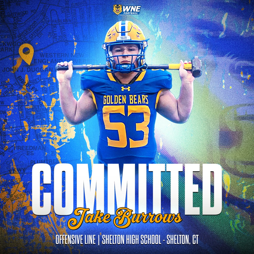 WNEFB's tweet photo. Golden Bear Football Family, Welcome Jake Burrows!

🏫Shelton High School (Shelton, CT)
🏈OL
📏6'1
⚖️265
🏅Team Captain, Team Courage Award

#AlwaysOn

🎨@colby_graphics https://t.co/AV02ffunU5
