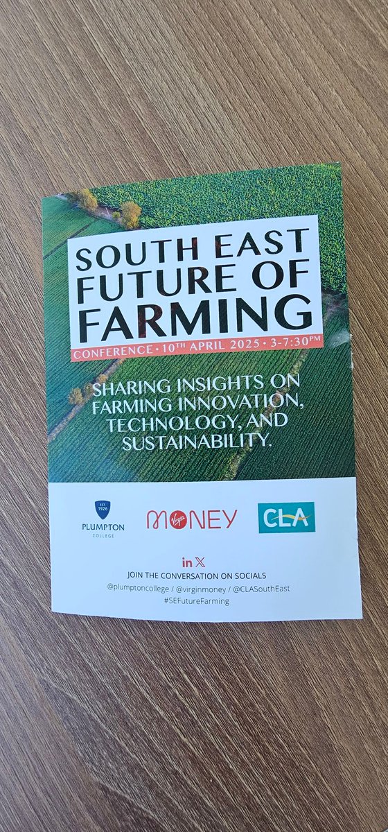 Holz1987Holz's tweet photo. Back at my favourite conference venue this afternoon @PlumptonCollege for the @CLAtweets @CLASouthEast @VirginMoney South East Future of farming conference, with a great line up of speakers should be an interesting discussion #SEFutureFarming #farmofthefuture https://t.co/2XDGEKHAY2