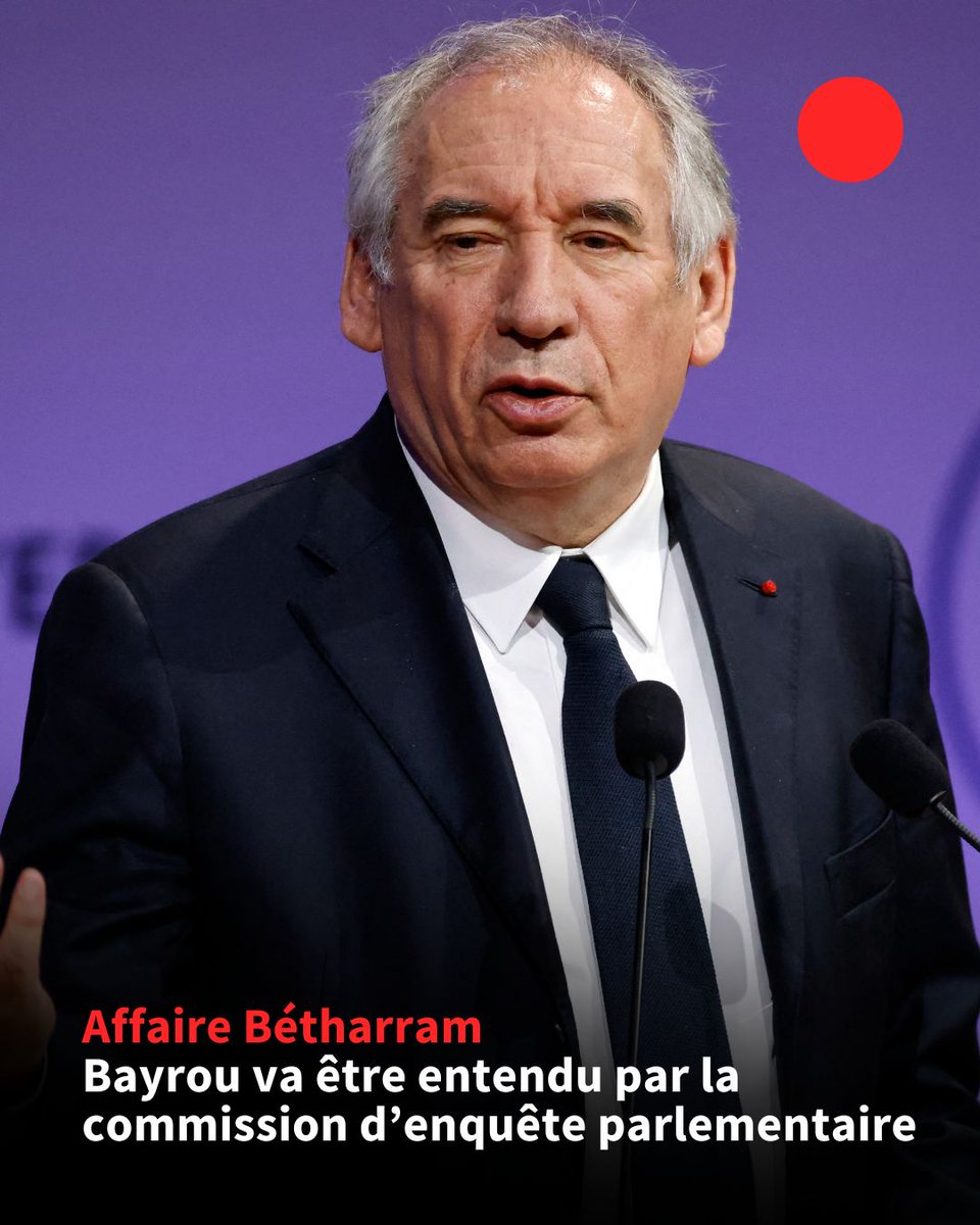 🇫🇷 Le Premier ministre François Bayrou sera entendu le 14 mai par la commission d'enquête parlementaire sur les violences dans les établissements scolaires, notamment au collège-lycée de Bétharram (Pyrénées-Atlantiques), qui a été fréquenté par plusieurs de ses enfants #AFP