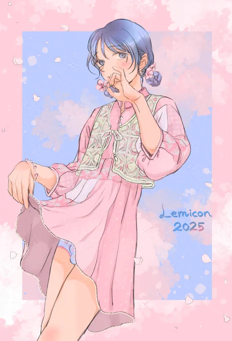 桜チュニック女装子 