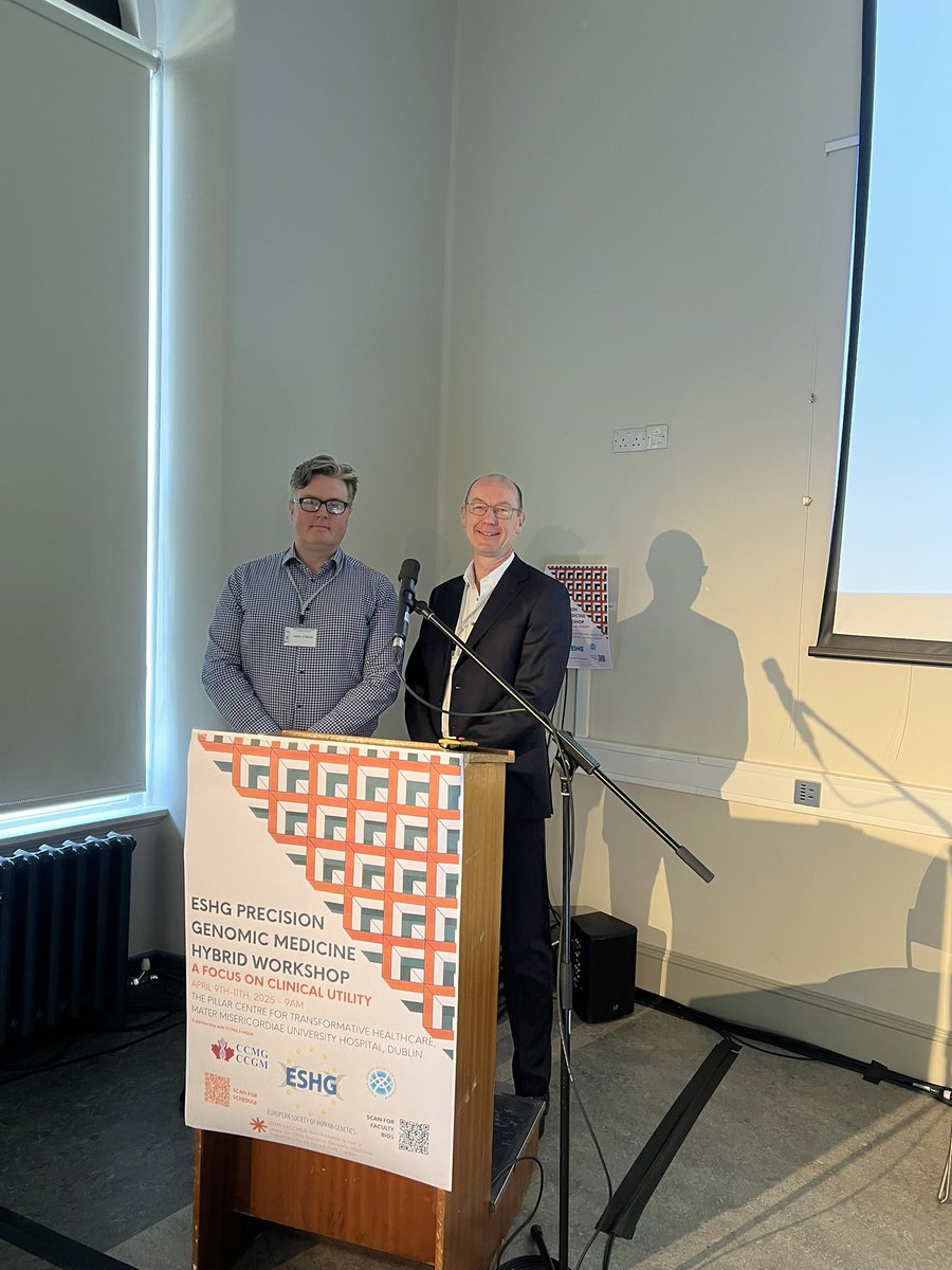 Lesley Goulding (@_lesleygoulding) on Twitter photo Big thank you to Richard Hagan from <a href="/HSELive/">HSE Ireland</a> National Genetics and Genomics Office who gave an informative lunchtime talk at #ESHGDublin2025 pictured here with Dr James O’Byrne, our course lead!
<a href="/HGSAAustralasia/">Human Genetics Society of Australasia</a> <a href="/eshgsociety/">European Society of Human Genetics (ESHG)</a> <a href="/GeneticistsCCMG/">CCMG-CCGM</a> <a href="/ThePillarDublin/">The Pillar Dublin</a> <a href="/MaterTrauma/">Mater Hospital Trauma</a> Big thank you to Richard Hagan from <a href="/HSELive/">HSE Ireland</a> National Genetics and Genomics Office who gave an informative lunchtime talk at #ESHGDublin2025 pictured here with Dr James O’Byrne, our course lead!
<a href="/HGSAAustralasia/">Human Genetics Society of Australasia</a> <a href="/eshgsociety/">European Society of Human Genetics (ESHG)</a> <a href="/GeneticistsCCMG/">CCMG-CCGM</a> <a href="/ThePillarDublin/">The Pillar Dublin</a> <a href="/MaterTrauma/">Mater Hospital Trauma</a>