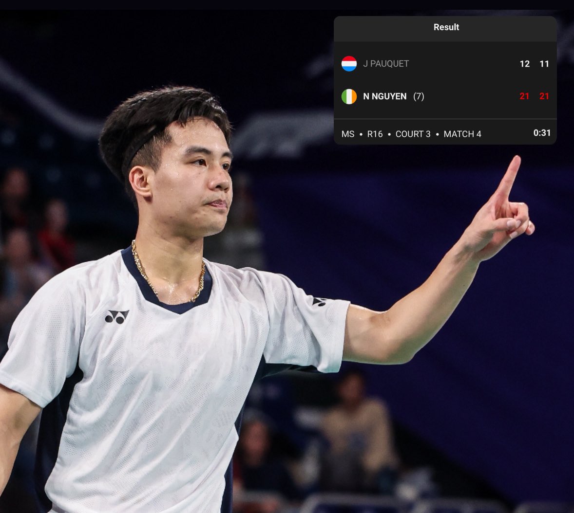 Badminton Ireland (@irishbadminton) on Twitter photo Nhat Nguyen ๐ฎ๐ช is through to the quarterfinal of the 2025 European championships beating Jerome Pauquet ๐ฑ๐บ 21-12 21-11
In the qf Nhat will face the winner of Huang ๐ด๓ ง๓ ข๓ ฅ๓ ฎ๓ ง๓ ฟ & 3 seed Lanier ๐ซ๐ท
It is set to be an exciting tomorrow with the winners guranteed a place on the podium๐ชโ๏ธ Nhat Nguyen ๐ฎ๐ช is through to the quarterfinal of the 2025 European championships beating Jerome Pauquet ๐ฑ๐บ 21-12 21-11
In the qf Nhat will face the winner of Huang ๐ด๓ ง๓ ข๓ ฅ๓ ฎ๓ ง๓ ฟ & 3 seed Lanier ๐ซ๐ท
It is set to be an exciting tomorrow with the winners guranteed a place on the podium๐ชโ๏ธ