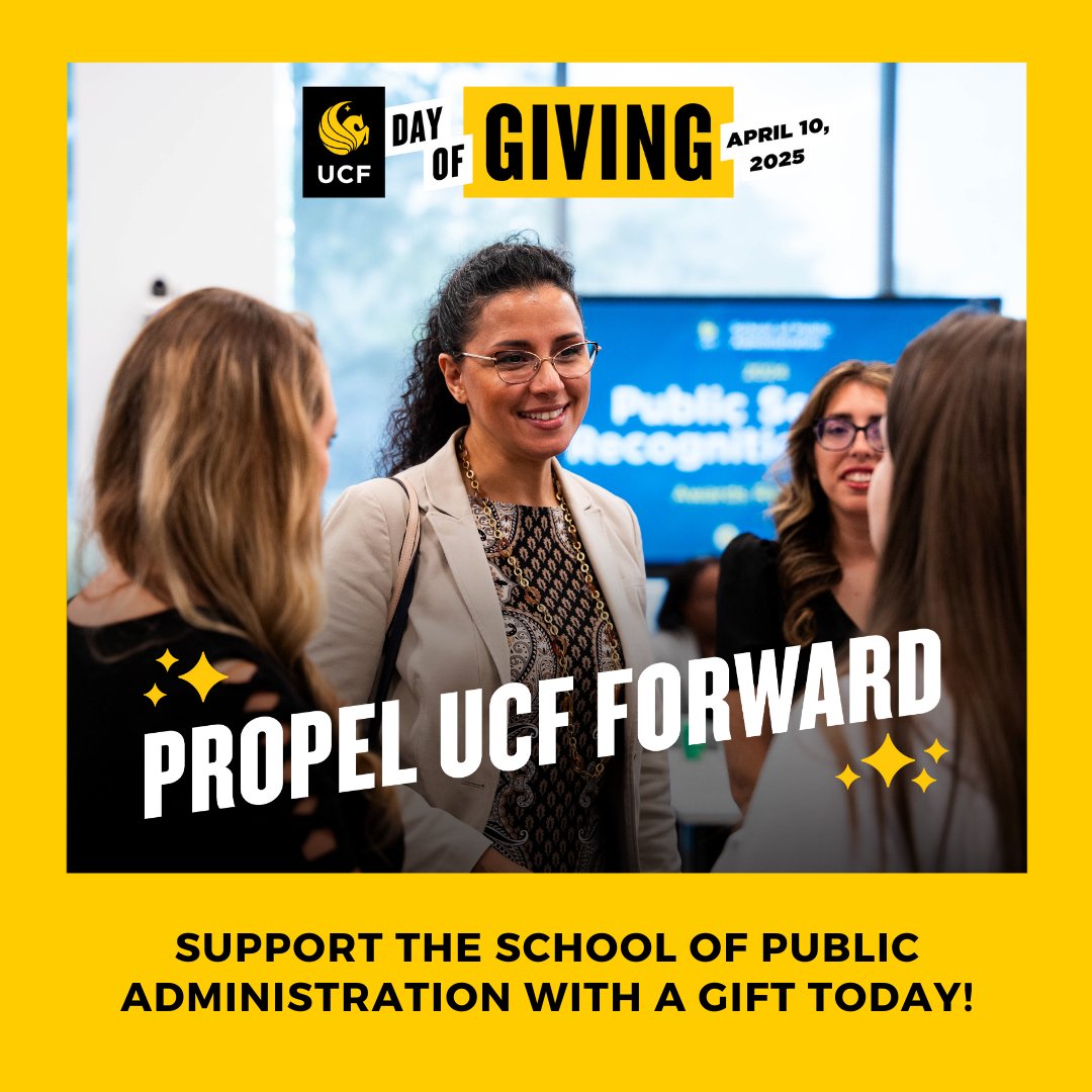It’s UCF Day of Giving! Share a photo from your favorite UCF event (such as PSRW, which honors government employees) with #UCFDayofGiving for a chance to win $1,000 for your favorite eligible fund! ⭐️ go.ucf.edu/4apQY7e