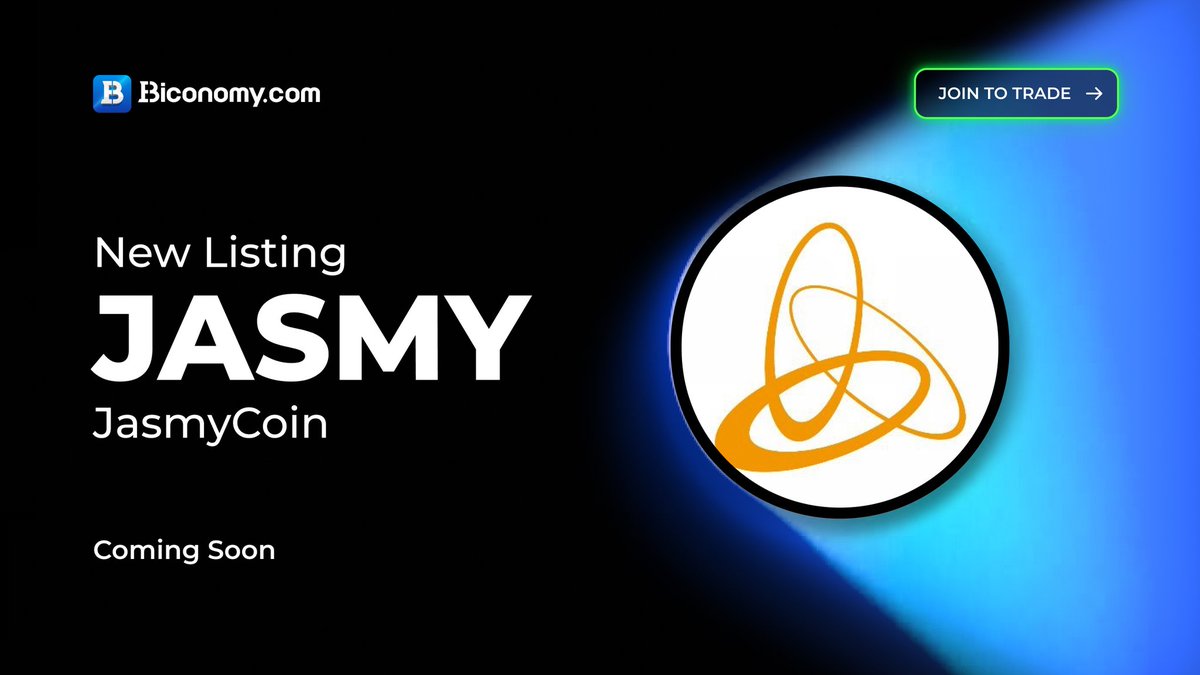 🚀COMING SOON🔥 $JASMY

Biconomy.com will list <a href="/JasmyMGT/">Jasmy-MGT</a> upcoming launch for #JASMY / #USDT, with the exact date and time still to be announced(TBA)🔥

About #JasmyCoin：
"JasmyCoin (JASMY) is a cryptocurrency project of a Tokyo-based Internet of Things (IoT) provider