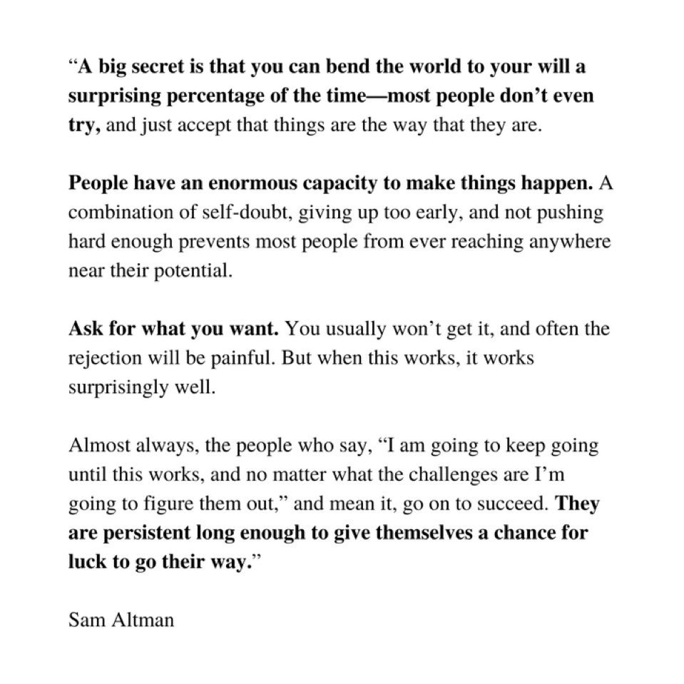 Jay Yang (@jayyanginspires) on Twitter photo Sam Altman on how to be successful: Sam Altman on how to be successful: