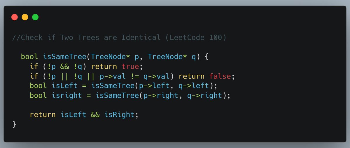 🚀 Day 42 of #200DaysOfCode
🖥️ Web Dev: Started Node.js Basics (Week 4.1)

⚡ DSA (Binary Tree - Structure &amp; Properties):
✅ LC 100 - Identical Trees
✅ LC 226 - Invert Tree
✅ LC 110 - Balanced Tree
✅ LC 101 - Symmetric Tree
#NodeJS #DSA #cohort #100xdevs #letsconnect