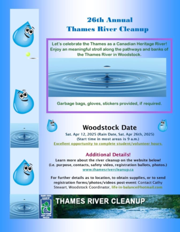 #JoinMyGroup <a href="/UTRCAmarketing/">Upper Thames River Conservation Authority</a> #ThamesRiverCleanUp is Saturday at 9 a.m. Meet us at #Rotary Parkette on Lansdowne. Dress for the weather. #SpruceThingsUp