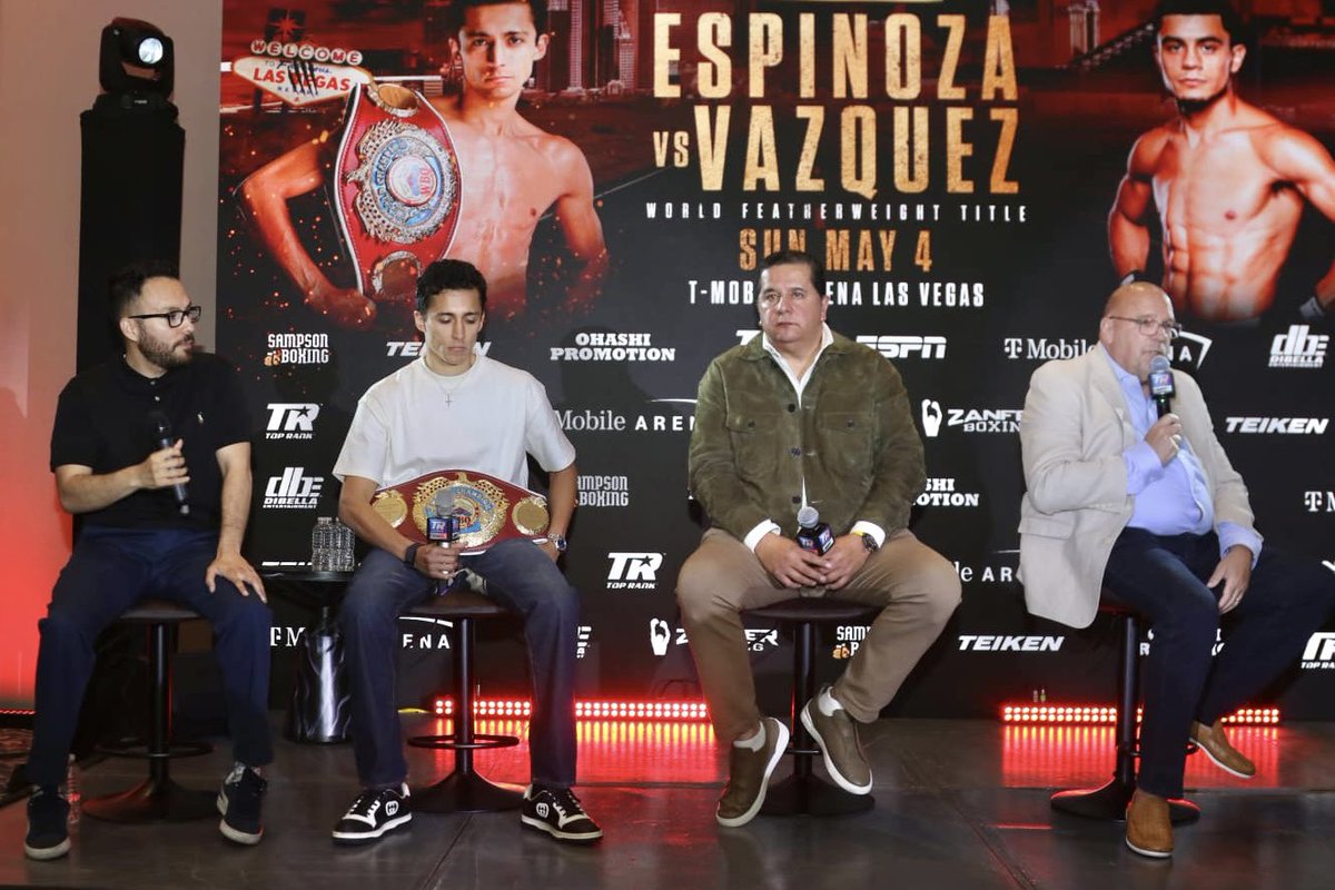 GabeJRivas's tweet photo. Successful press conference in Mexico City on Tuesday with Rafael Espinoza and Emiliano Vargas 🥊🇲🇽

Nos vemos el 4 de mayo en la T-Mobile Arena de Las Vegas! 🙌

#TopRank #InoueCardenas https://t.co/KuQdbbd9Zb