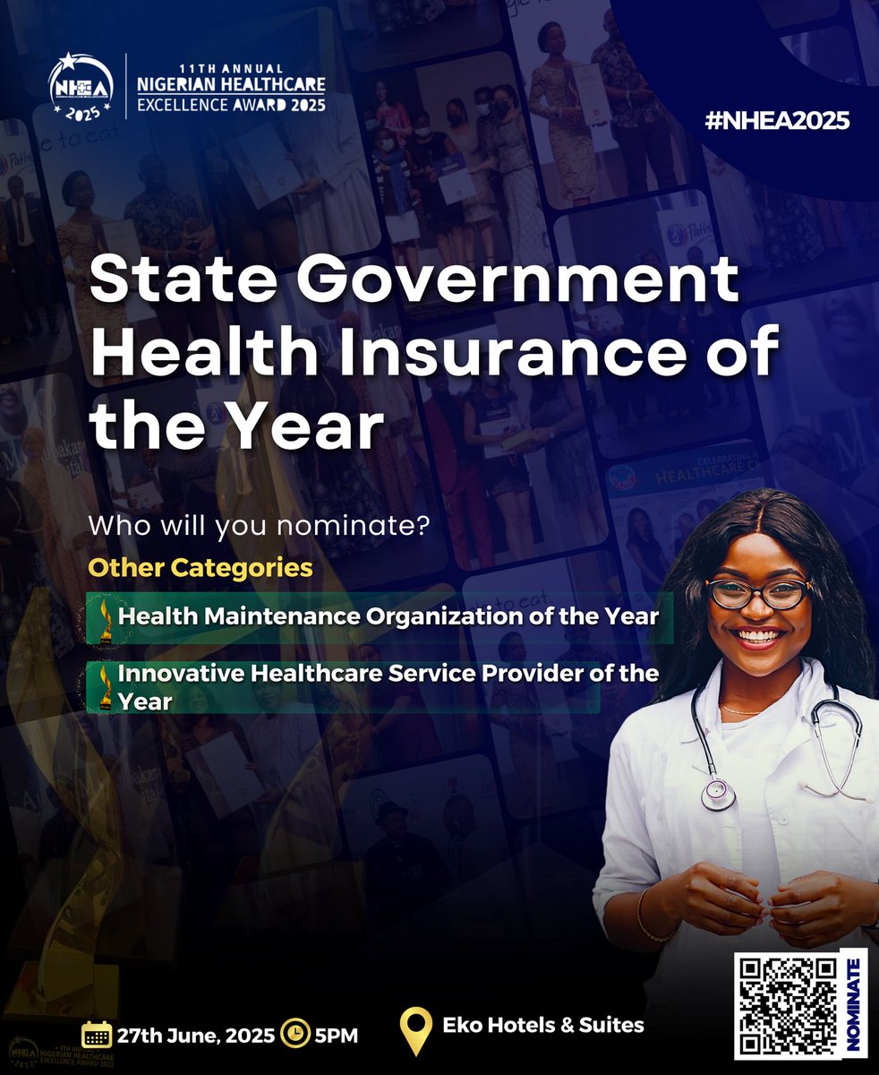 Which state is setting the pace in healthcare?
The State Government Health Insurance of the Year category is open and it’s your turn to shine the spotlight!
#nhea2025 #healthcareexcellence #healthinsuranceawards #innovatehealthcare #nigerianhealthcareawards