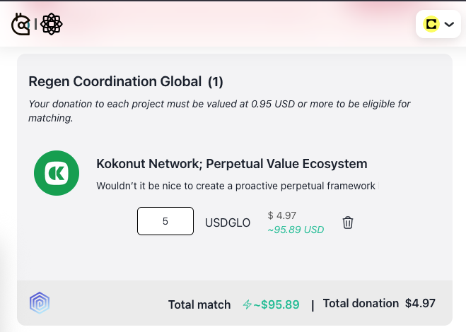 Kokonut Network 💚🥥🌴 (@kokonutnetwork) on Twitter photo Thanks to our partners at <a href="/RegenCoordinate/">Regen Coordination</a>, your support gets augmented via Quadratic Funding and a $96,000 matching pool.
Support us today and help move the needle towards lowering the barrier of deploying Real World Ecological Assets at Scale.
Community Farms for the win 🌱 Thanks to our partners at <a href="/RegenCoordinate/">Regen Coordination</a>, your support gets augmented via Quadratic Funding and a $96,000 matching pool.
Support us today and help move the needle towards lowering the barrier of deploying Real World Ecological Assets at Scale.
Community Farms for the win 🌱