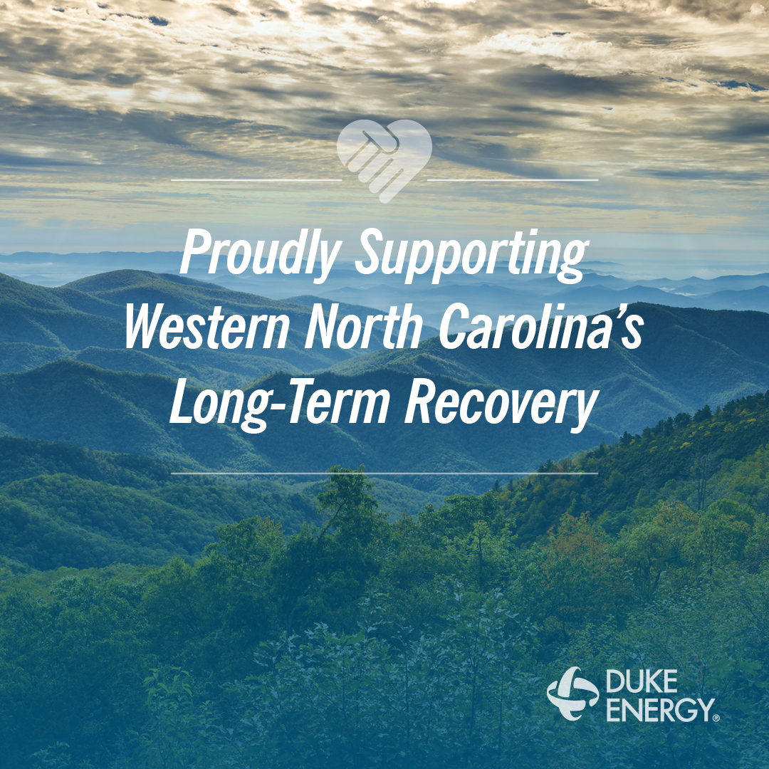 Duke Energy North Carolina (@dukeenergync) on Twitter photo Today we're announcing $500,000 of new funding from <a href="/DukeEnergy/">Duke Energy</a> Foundation to support 20 western North Carolina nonprofits engaged in long-term recovery work. These efforts will support home rebuilding, debris removal, mental health services and other community needs. Learn more: Today we're announcing $500,000 of new funding from <a href="/DukeEnergy/">Duke Energy</a> Foundation to support 20 western North Carolina nonprofits engaged in long-term recovery work. These efforts will support home rebuilding, debris removal, mental health services and other community needs. Learn more:
