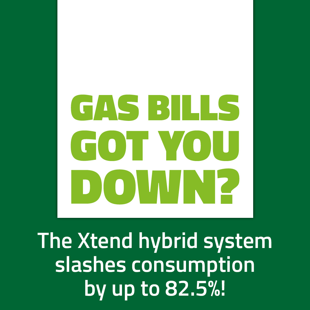 Gas bills got you down? The Xtend hybrid system slashes consumption by up to 82.5%!
bit.ly/3V7Hyrv
