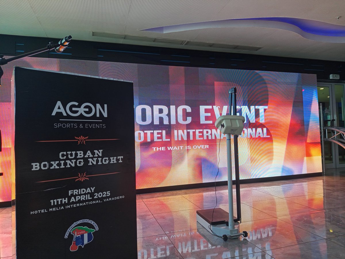 🇨🇺🥊 En breve iniciará en el Hotel Meliá Internacional de Varadero, la conferencia de prensa y el pesaje oficial del cartel profesional de boxeo que tendrá lugar este viernes a las 7:00 PM. #Cuba #RadioRebelde