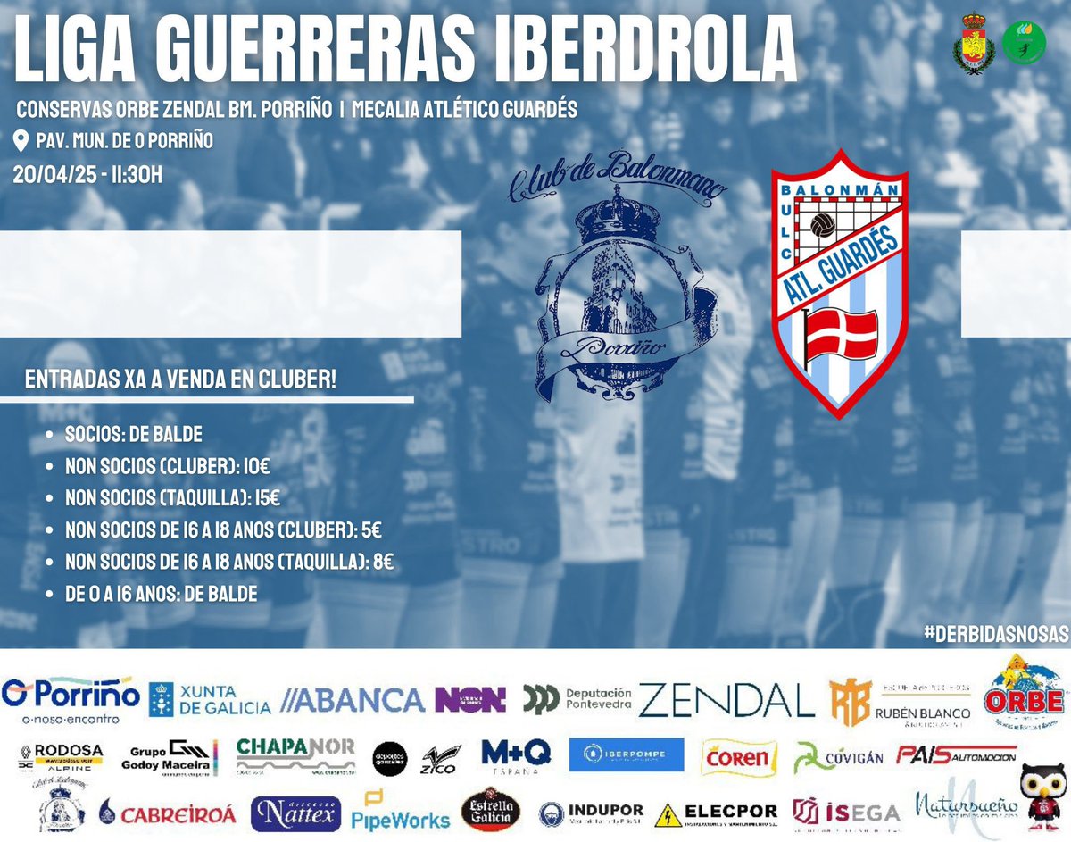 BmPorrino's tweet photo. Xa están á venda as entradas para o derbi contra o @Atlguardes_ofic do domingo 20 Abril no Municipal.

Non quedes sen a túa‼️‼️

https://t.co/uIcXRS6qUh

#aportadeeuropa https://t.co/h2wxKhhhvX