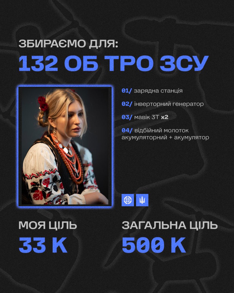 збір для моїх білоцерківчиків зі 114 бригади 132 бату, яким збираю вже три роки 

я мала робити не допоміжну банку, а повноцінно організовувати весь цей збір, але знайома волонтерка запропонувала взяти цей запит на себе, тож долучаюсь хоча би баночкою 🫂

send.monobank.ua/jar/9psFQCwUH7