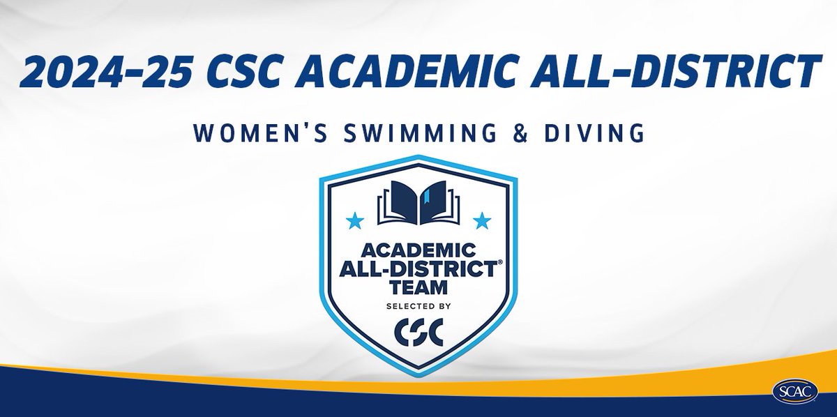 SCAC_Sports's tweet photo. #SCACWSwim | 18 Women’s Swimmers and Divers Earn @CollSportsComm Academic All-District® Honors📚
📰| https://t.co/qKsrjSzEQ1
#SCACPride | #WhyD3 | #d3swimming | #myD3 | #NCAAD3 https://t.co/2cnBTaV8E0