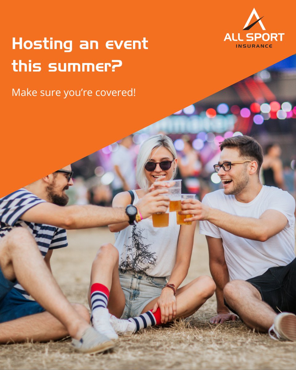 Events are a great way to make the most of your sports club this summer - but will your existing insurance cover you?   

If not, your club could be exposed to costly claims.

If you'd like any more info, contact us 
01803 659121 allsportinsurance.co.uk/contact-us/