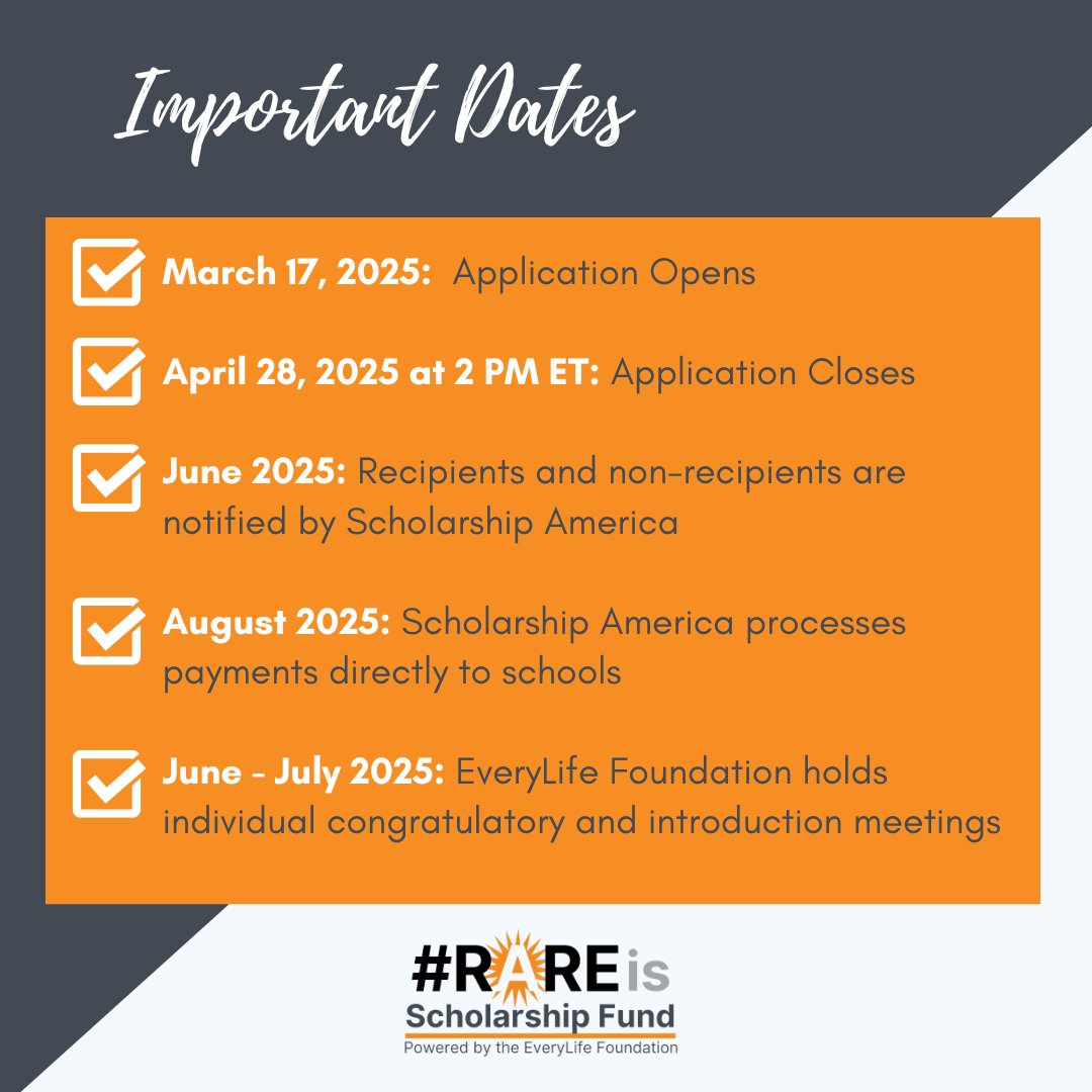PheoPara's tweet photo. If you're living with #pheo #para #PPGL, you may qualify to pursue your dreams through the @EveryLifeOrg #RAREis $5K Scholarship Fund!
Thanks to the 💲 support of @Amgen, 104 rare disease recipients will receive scholarships in 2025! 👏🎓💵
https://t.co/bIv0g5e3B1 https://t.co/WyBrHOdm3f