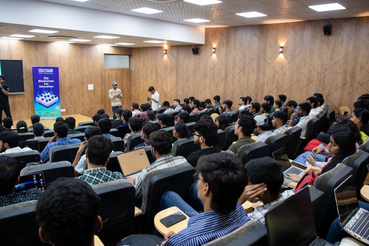 Juverse0's tweet photo. With our guests @SahityaRoy07 & @thebhupii , we explored the basics of #Web3:
๐ฆWhat is MetaMask?
๐คWhy decentralisation?
How #Web3 is changing education.
They made even the most complex ideas feel within reach!
#JUVerse #BlockchainInLearning https://t.co/kYH4MzgzPJ