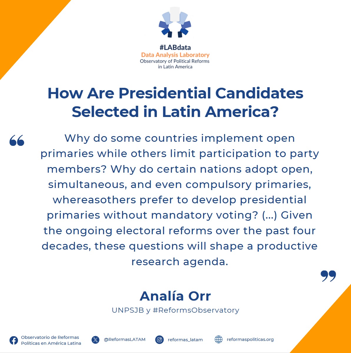 Observatorio de Reformas Políticas América Latina tweet media