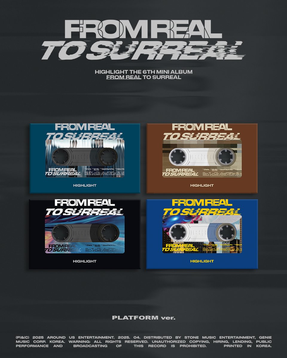 Highlight_AUent's tweet photo. HIGHLIGHT THE 6th MINI ALBUM [From Real to Surreal] ALBUM DETAIL IMAGE - PLATFORM Ver.
2025. 04. 28. 18:00

⛓️ https://t.co/kGAC99AcYk

#From_Real_to_Surreal
#하이라이트 #HIGHLIGHT 
#비스트 #BEAST
#윤두준 #YOONDUJUN
#양요섭 #YANGYOSEOP
#이기광 #LEEGIKWANG
#손동운 #SONDONGWOON https://t.co/x5vBJ5FLS7