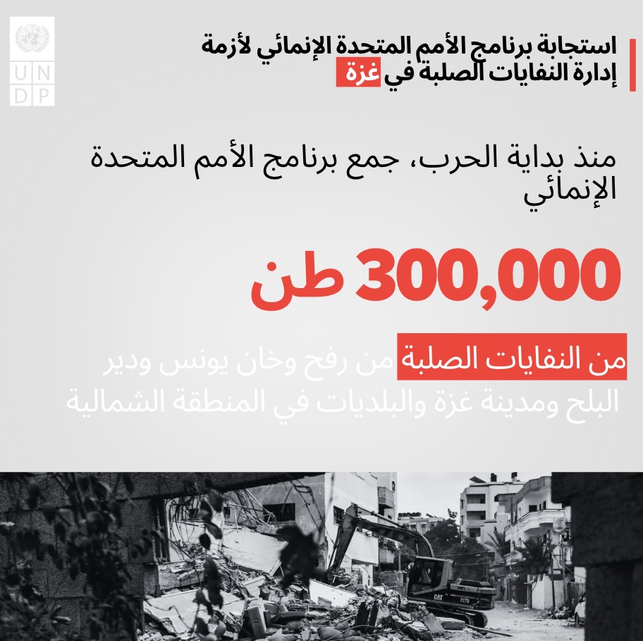 🔴 #غزة: حتى مع انقطاع وقف إطلاق النار، يعمل فريق <a href="/UNDPPalestinian/">UNDP Palestine</a> 👷🏽‍♀️👷🏽‍♂️ بلا كلل لدعم المجتمعات المتضررة من الحرب.

برنامج الأمم المتحدة الإنمائي وشركاؤه موجودون على الأرض، ويديرون النفايات الصلبة للحد من المخاطر الصحية والحفاظ على استمرار الخدمات الحيوية.