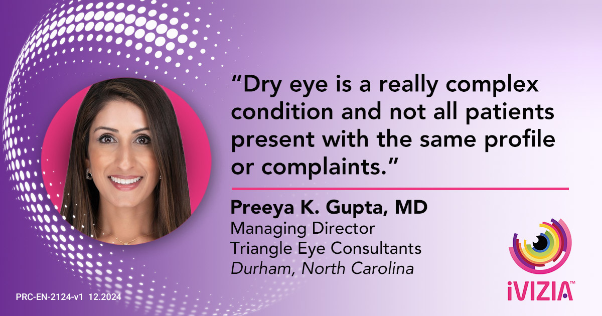 👁️💧 Preeya K. Gupta, MD, reveals her dry eye treatment secrets! Learn about her preservative-free protocol and experience with iVIZIA (Thea Pharma Inc.) eye care products for symptom relief and ease of use. Watch the video now! #DryEye #EyeCare #iVIZIA healio.com/resources/opht…