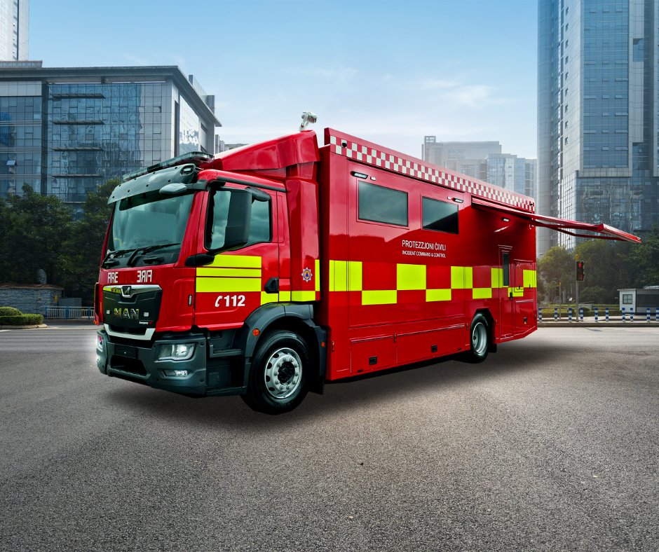 Our Emergency One April Calendar image, the incident command unit built for Malta CPD 😍

This custom built appliance comes equipped with interactive screens, 360° CCTV, advanced communications and even a coffee machine for those long incidents!