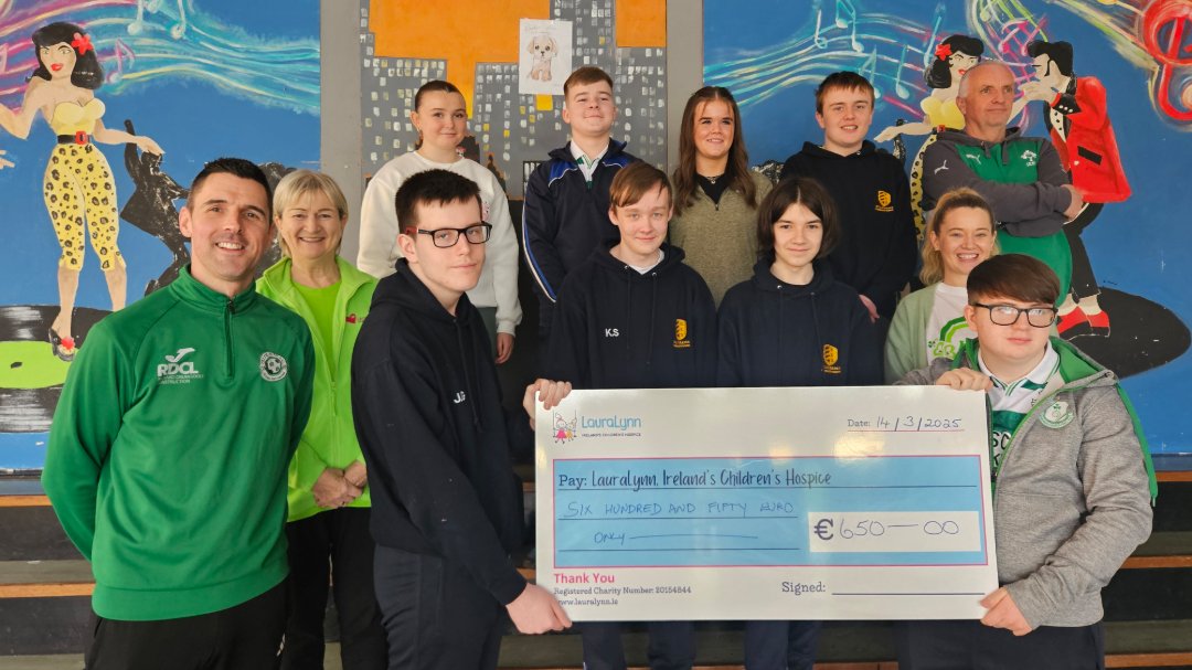 A huge well done &amp; THANK YOU to the Transition Year students of Killinarden Community School who kindly held a sports tournament &amp; 5K walk fundraiser in aid of LauraLynn and raised €650 👏🏼 #TeamLauraLynn