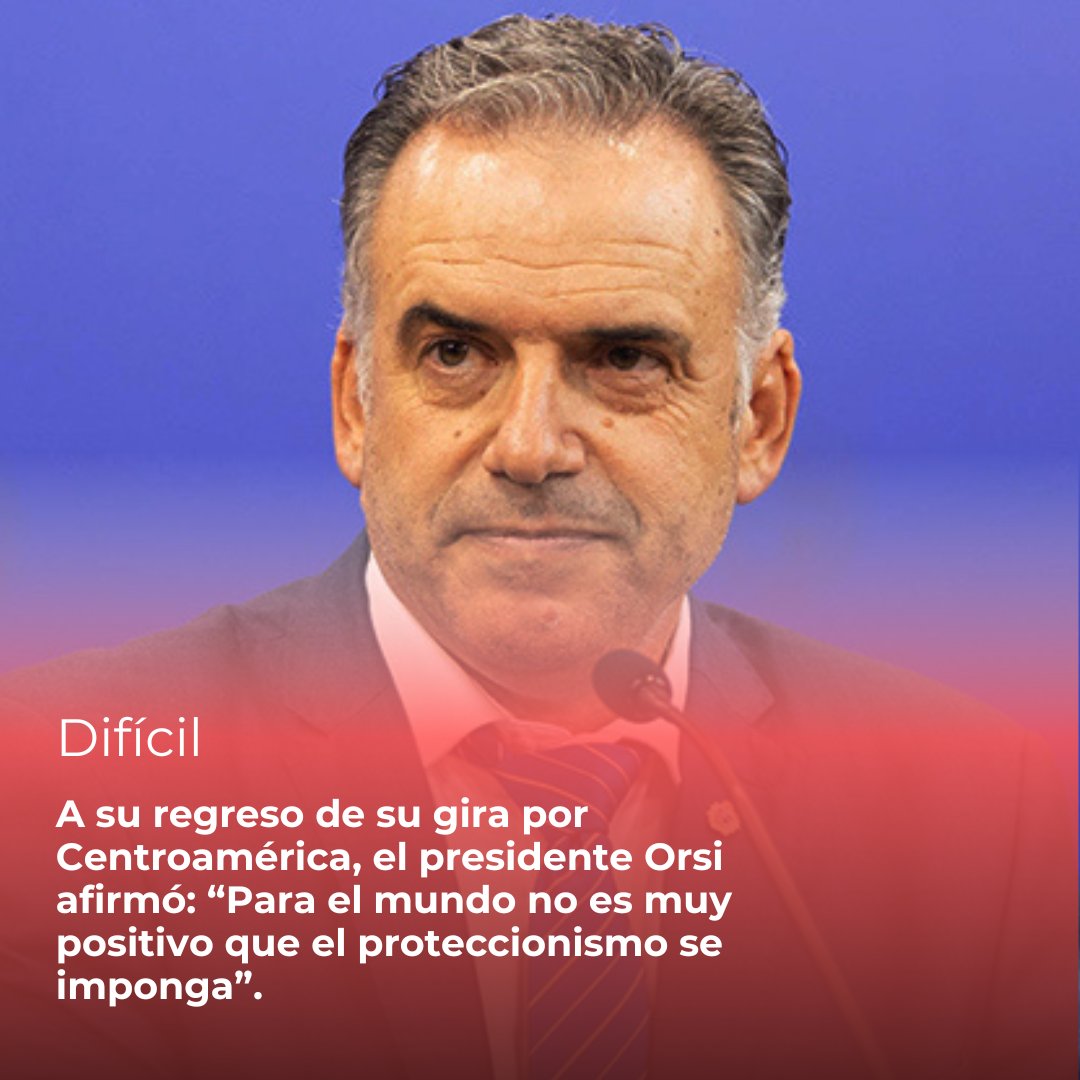 “Para el mundo no es muy positivo que el proteccionismo se imponga”, dijo <a href="/OrsiYamandu/">Yamandú Orsi</a> al volver de su gira por Centroamérica. El presidente advirtió sobre un escenario global incierto y abogó por más diálogo con EEUU.

Lee más en ➡️ informarte.com.uy/orsi-para-el-m…