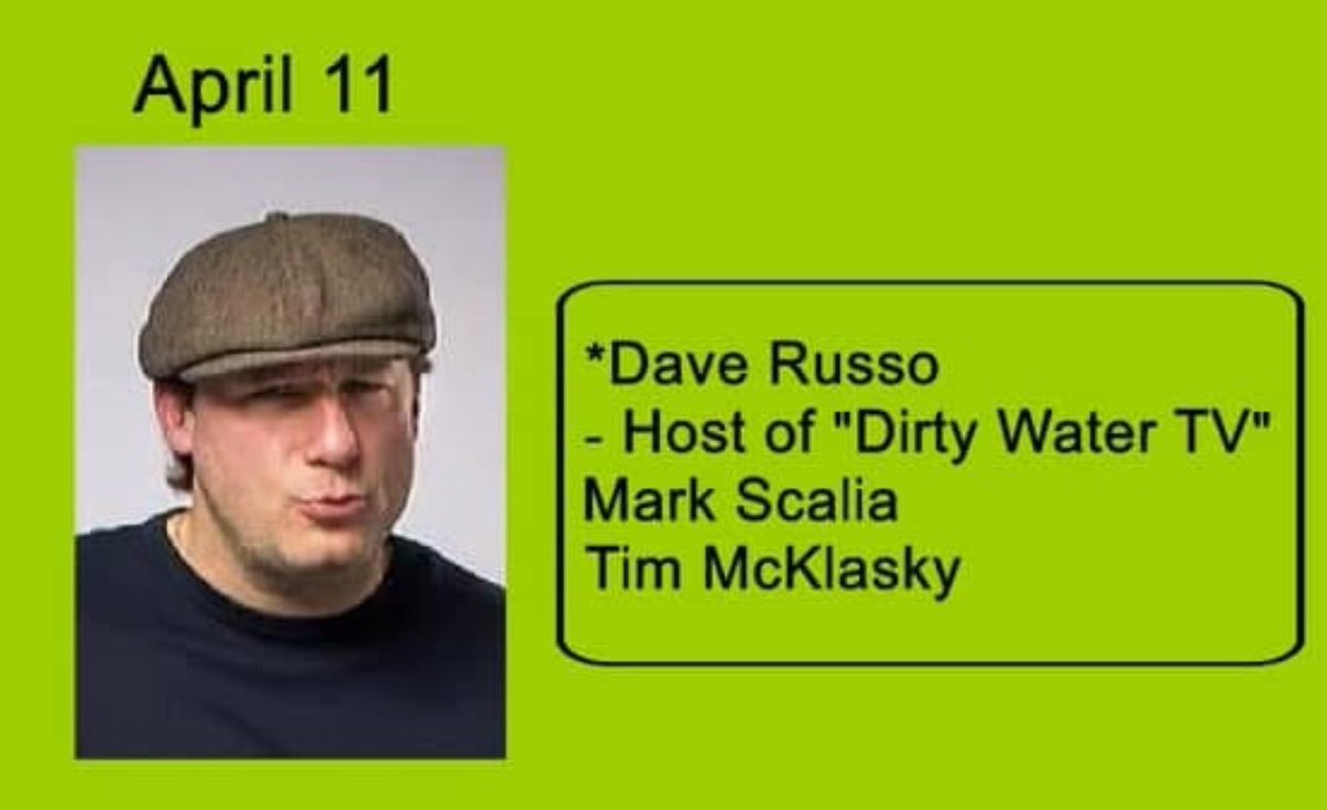 Friday at 8:00 PM Dave Russo is back on stage telling jokes with Mark Scalia and Tim Mcklasky.
Call 781-233-0077 for tickets or order online at kowloonrestaurant.com
<a href="/KowloonSaugus/">Kowloon Restaurant (Only official account on X)</a> 
<a href="/BostonComedian/">Dave Russo Boston comedian</a>