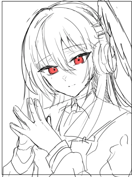シールの案だったんだけどちょっと使い道を見いだせないから下書きをドッキングして一枚絵になりそう 