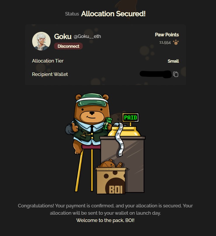 Officially locked in my smoll $BOI allocation.

This energy is real, and the community is just starting.

Can't wait for the TGE.