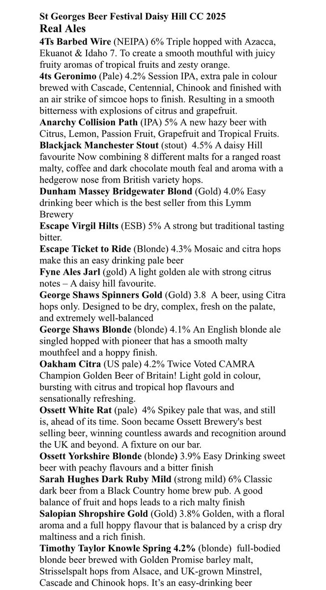 Daisy Hill CC (@dhcc3) on Twitter photo With only 2 weeks to go the official line up is announced. Yet again our festival committe have outdone themselves. Truly a stellar line up of ales/beers/ciders on offer. We look forward to seeing you all soon #beer #livemusic #cricket #food With only 2 weeks to go the official line up is announced. Yet again our festival committe have outdone themselves. Truly a stellar line up of ales/beers/ciders on offer. We look forward to seeing you all soon #beer #livemusic #cricket #food