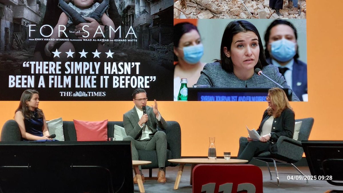 Crisis Response Journal (@crj_reports) on Twitter photo Editor Emeritus, <a href="/editorialcrj/">Emily Hough</a>, moderated a session at the <a href="/112_sos/">European Emergency Number Association 112 (EENA)</a> Conference 2025 in Helsinki with <a href="/waadalkateab/">Waad Al-Kateab</a> and <a href="/Hamza_Alkateab/">Dr.Hamza Alkateab</a>, sharing their story of resilience under siege in Aleppo, Syria. She introduced the ‘For Sama’ documentary and led the Q&A.
Image: EENA 112 Editor Emeritus, <a href="/editorialcrj/">Emily Hough</a>, moderated a session at the <a href="/112_sos/">European Emergency Number Association 112 (EENA)</a> Conference 2025 in Helsinki with <a href="/waadalkateab/">Waad Al-Kateab</a> and <a href="/Hamza_Alkateab/">Dr.Hamza Alkateab</a>, sharing their story of resilience under siege in Aleppo, Syria. She introduced the ‘For Sama’ documentary and led the Q&A.
Image: EENA 112