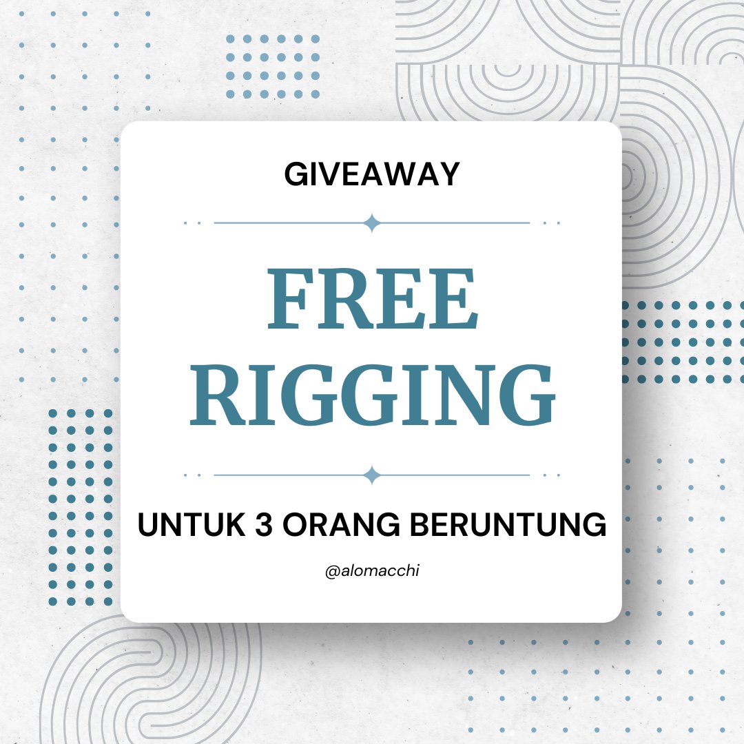 Dalam rangka kembali ke dunia per-vtuberan 

Aku ngadain giveaway rigging gratis untuk 3 orang! khusus yang modelnya ready ya

Cukup follow aku, like, retweet sebelum 1 Mei 2025, dan kamu punya kesempatan buat menang~ 

#vtuber #vtuberindonesia  #VtuberUprisings #Giveaway
