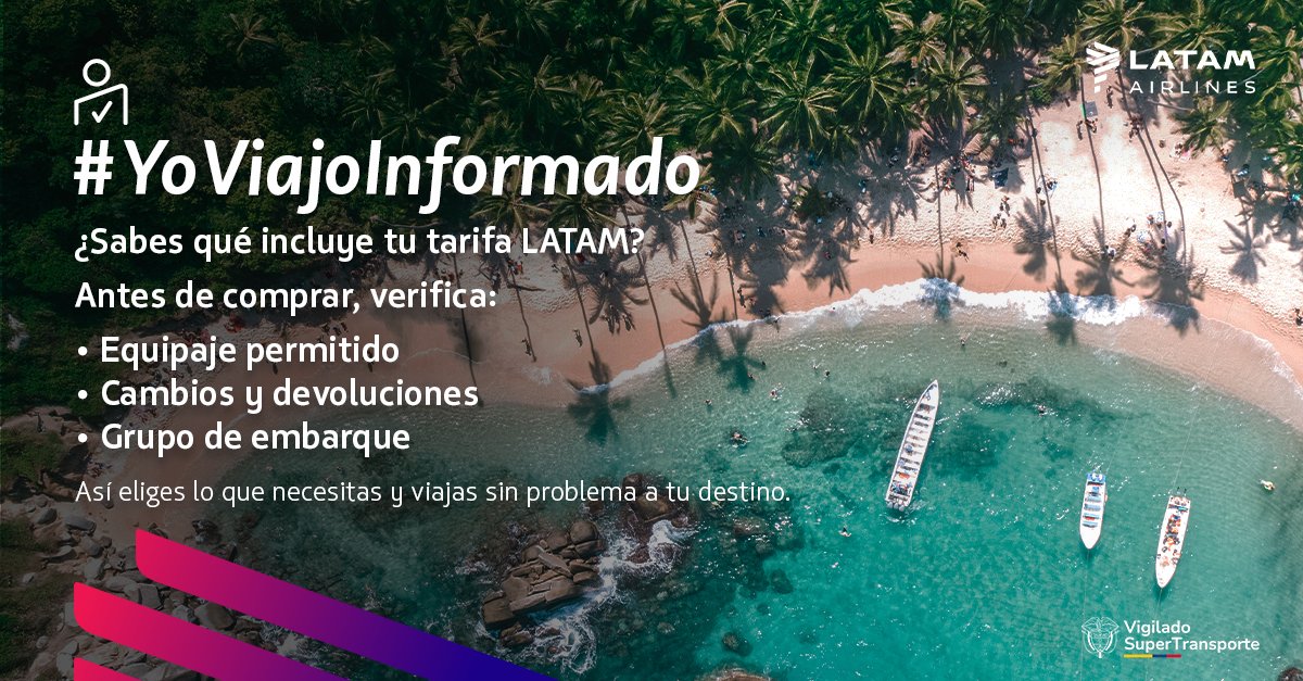 ¿Viajas con nosotros y no sabes qué incluye tu tarifa?
Basic, Light, Full o Premium Economy: cada una tiene condiciones diferentes.
Antes de viajar, revisa lo que incluye.
Conoce más aquí: lnk.to/Rpe28E
¡Evita sorpresas! #YoViajoInformado