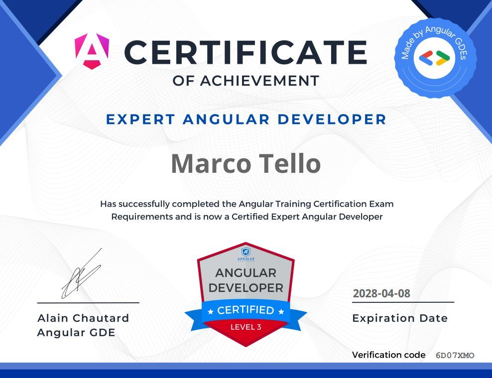 Congratulations, Marco Tello from One Inc on your Angular level 3 certification!

#angularcertification #angulartraining #angular #mexico