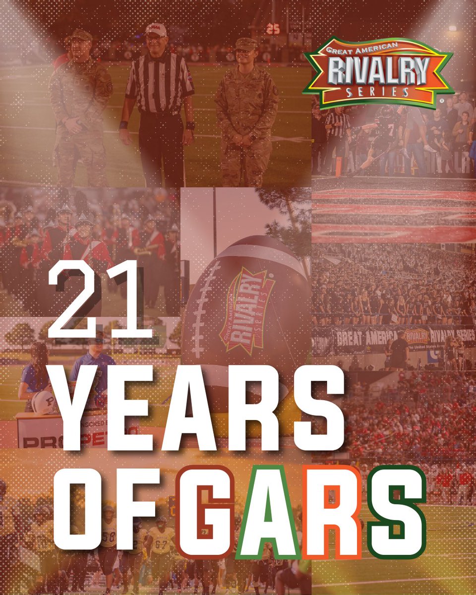 We've been around for quite some time, and it wouldn't be possible without our amazing fans ⭐

Thank you all for 21 AMAZING years of The Great American Rivalry Series 🏆

#GARS #WeKnowFridayNights