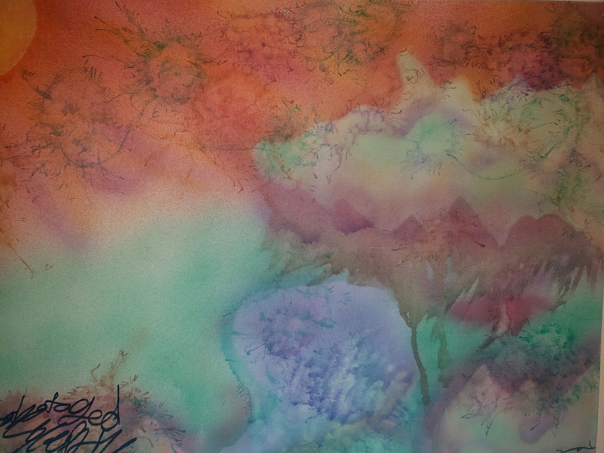 Sabotaged_rivai's tweet image. Randomness. Did this in high-school. Art teacher had an airbrush machine. First project I did was a shirt. Second this piece that is collected by my mother. 

#airbrush #random #becolorful