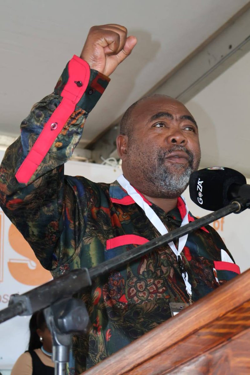 SACP1921's tweet photo. #SACP Deputy National Chairperson, Comrade Thulas Nxesi delivering the Party's message on the occasion of the 32nd Annual Commemoration of the assassination of the General Secretary of the SACP and leader of liberation movement, including its military army. #InquestNow https://t.co/ifiqkgysQv