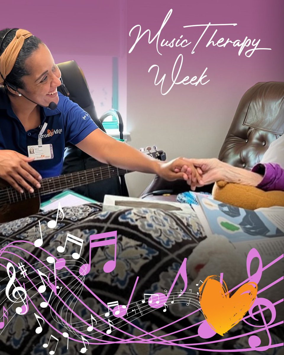 TrustbridgeCare's tweet photo. 🎶 What is Hospice Music Therapy? 🎶

Music has the power to comfort, connect, and heal. At Trustbridge, our board-certified Music Therapists use live, patient-preferred music in tandem with research-based therapeutic music experiences to meet clinical goals of patients at th ... https://t.co/OU8CYQYCem