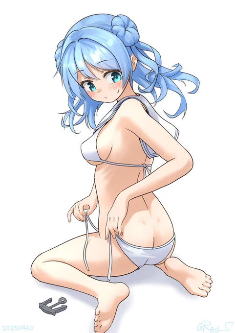 浦風進水日#艦これ版深夜の真剣お絵描き60分一本勝負#艦これ版真剣お絵描き60分一本勝負_20250410 
