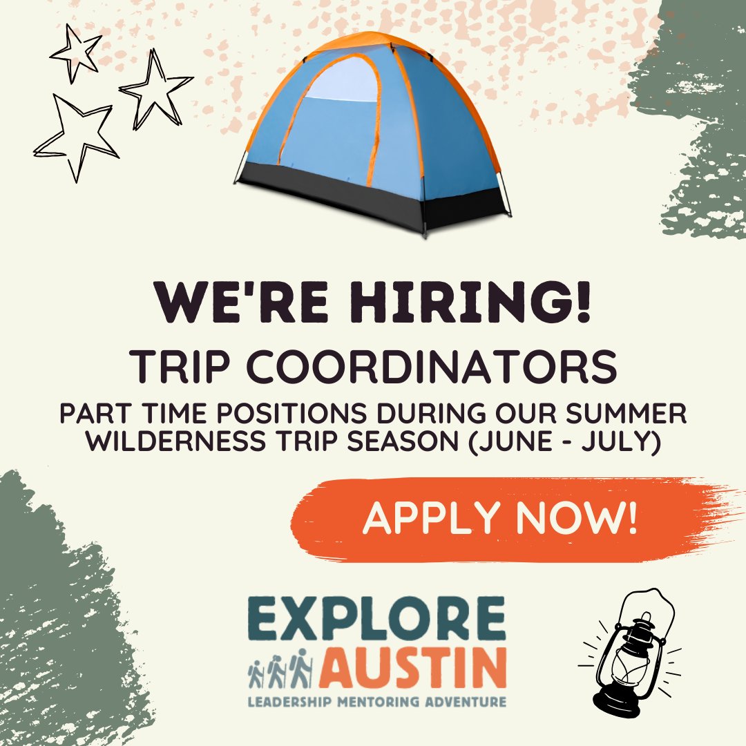 JOB DESCRIPTION 👉 ow.ly/BeS850Vw3fC We're hiring 4 part-time Trip Coordinators during our SWT season. This position plays a critical role in ensuring our trips are fully equipped and run smoothly, ultimately providing youth with safe and impactful outdoor experiences.