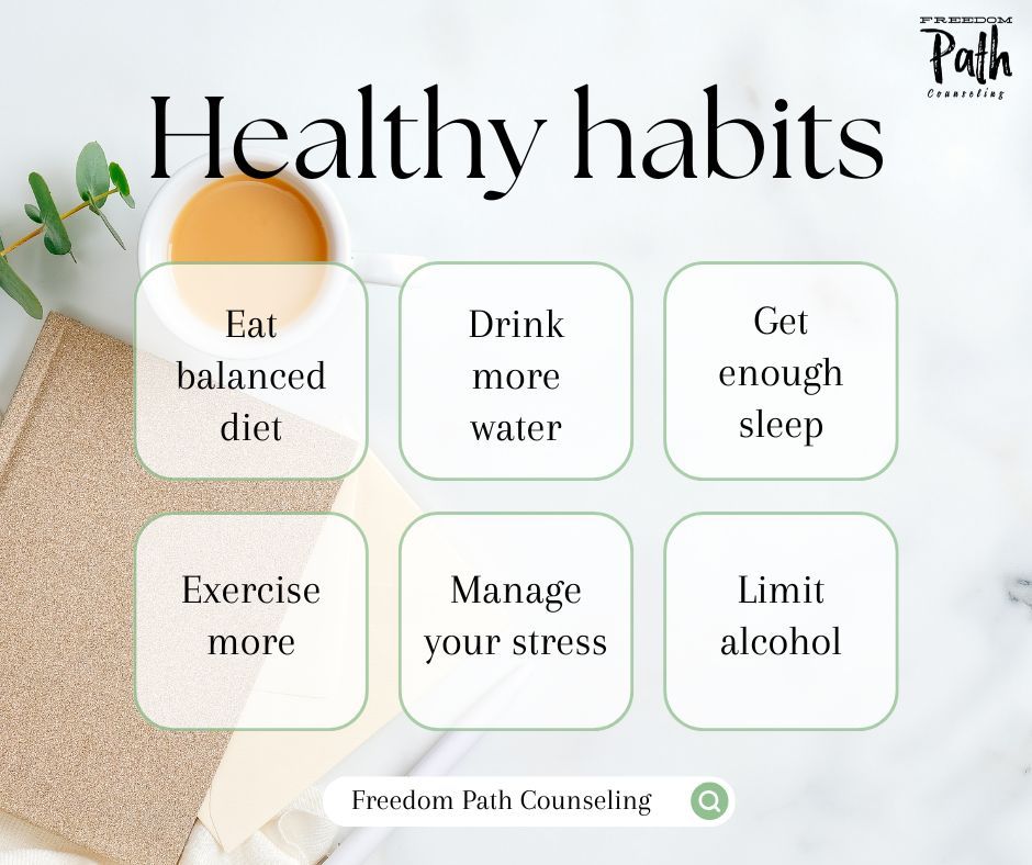 FreedomPathCoun's tweet photo. Small, consistent healthy habits can make a big difference in your overall well-being. Whether it's drinking enough water, getting enough sleep, or taking time for daily movement, each choice you make adds up to a healthier, happier you.

#HealthyHabits #WellnessJourney https://t.co/rvts2FOldv