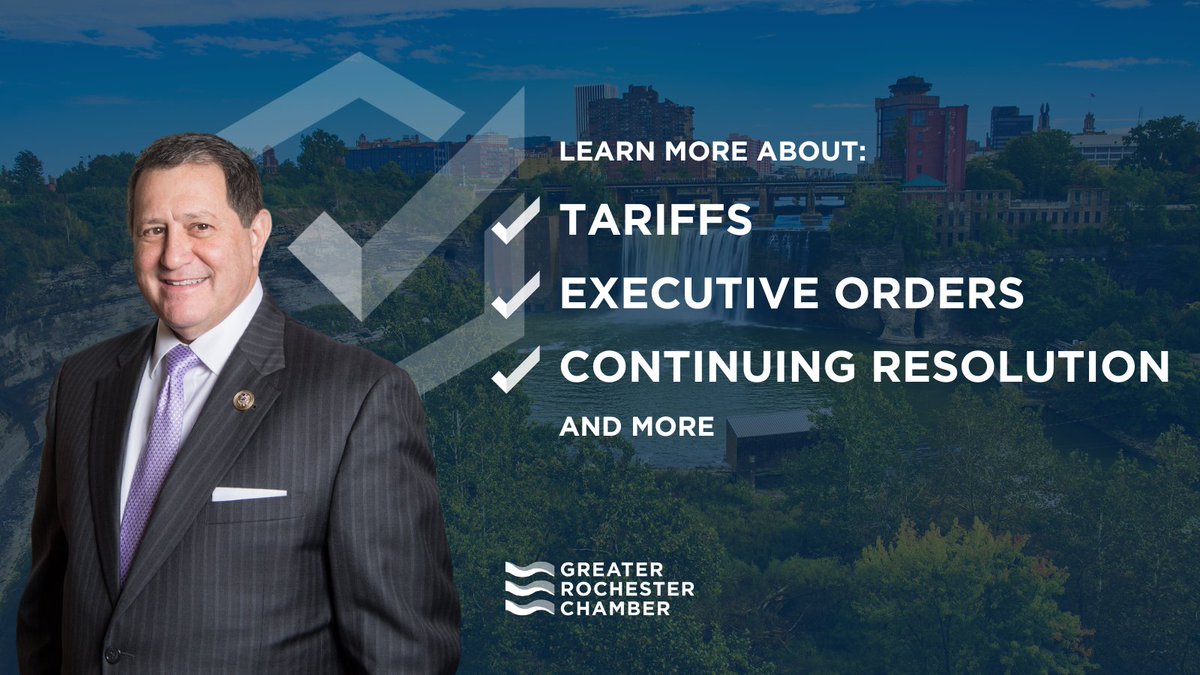 Greater Rochester Chamber (@rochesterchambr) on Twitter photo On 4/23, members can hear directly from <a href="/RepJoeMorelle/">Joe Morelle</a> with the latest details on tariffs, executive orders, & more at an exclusive Policy Matters event.
Congressman Morelle will share policy updates & how he is working to support #GreaterROC. Learn more: my.greaterrochesterchamber.com/calendar/Detai⦠On 4/23, members can hear directly from <a href="/RepJoeMorelle/">Joe Morelle</a> with the latest details on tariffs, executive orders, & more at an exclusive Policy Matters event.
Congressman Morelle will share policy updates & how he is working to support #GreaterROC. Learn more: my.greaterrochesterchamber.com/calendar/Detaiā¦
