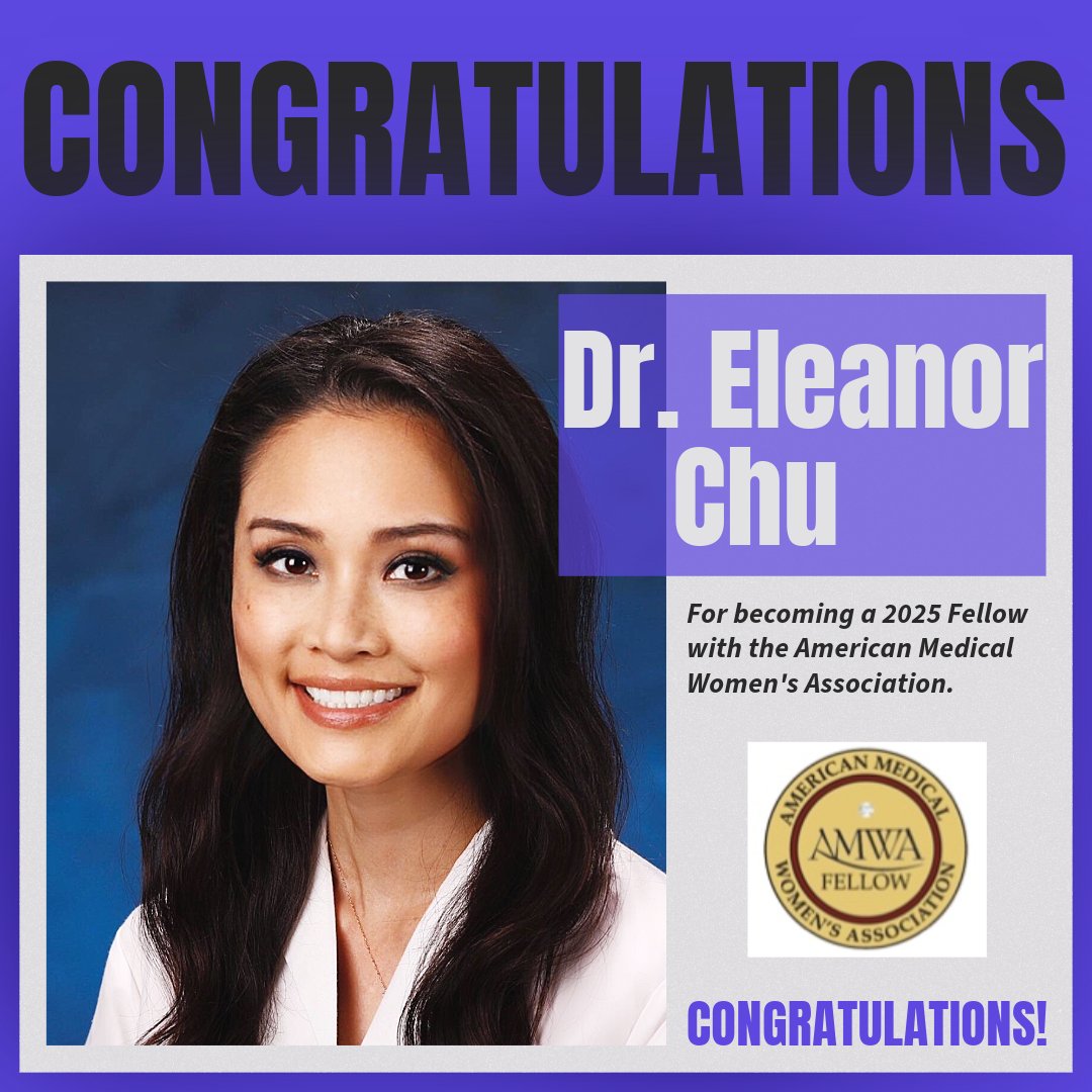 uciradiology's tweet photo. Congratulations to Dr. Eleanor Chu who was recently inducted into the American Medical Women's Association as a 2025 fellow. We are proud of Dr. Chu for joining the ranks of this prestigious association.
#UCI #AMWA @UCIradres @UCI_Neurorads https://t.co/fUVgOnDjsd