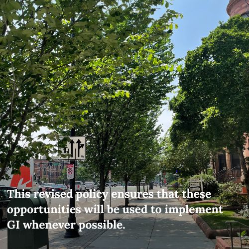 BosGreenIn's tweet photo. The Office Of Green Infrastructure is proud to announce a revised Green Infrastructure Streets Policy that outlines the inclusion of new Green Infrastructure in future streets projects and much more! Learn more here: https://t.co/4WUQGIjZIT https://t.co/8cWzgwINSs