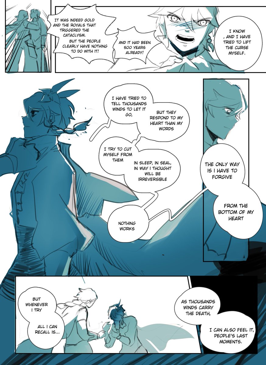 i draw this before Natlan so no longer lore accurate but here we go 

[1/2]  till his heart stops bleeding (never)  #venti 