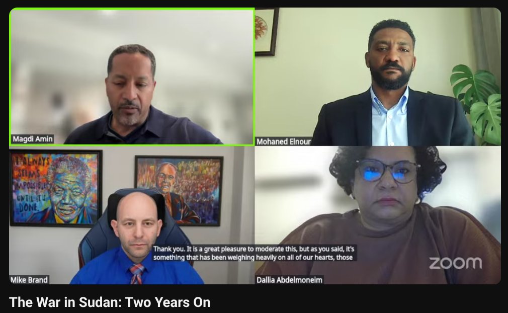 We're getting started with today's event: "The War in Sudan: Two Years On," featuring <a href="/MohanedLawyer/">Mohaned ِEl Nour</a>, <a href="/miketheidealist/">Mike Brand🕊️💪🏼✊🏼</a>, and <a href="/dalliasd/">dalliasd (@dalliasd.bsky.social)</a>, moderated by <a href="/Magdi_Amin/">Magdi M. Amin</a>.

Tune in LIVE here: youtube.com/watch?v=tXlP4H… #TIMEPEvents